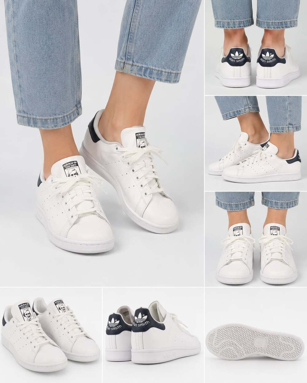 6 1/2 men 8 1/2 woman Adidas Stan Smith White and Navy Sneakers
B96JC